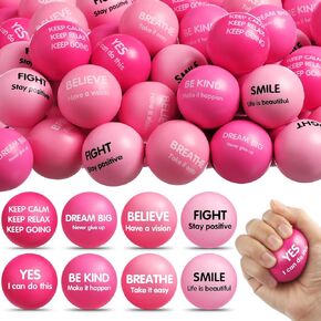 Liliful 48 Pieces Motivational Stress Balls Bulk for Adults Fidget Toys Inspirational Squeeze Balls Valentine‘s Day Employee Appreciation Gift Adult Goodie Bag Stuffer 2.2 Inch(Classic Colors)