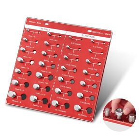 XOOL Thread Checker, Metric & Standard Bolt and Nut Identifier, 28 Sizes, Durable Aluminum Board with Easy-to-Read Markings, Precision Measurement Tool for Mechanics and DIY Enthusiasts