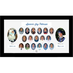 25" x 14" (B-18) Picture Frame, School Years Picture Frame K-12 (White)