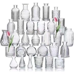 Bud Vases in Bulk Set of 30 Glass Small Vases for Flowers Clear Vases Bulk for Birthday,Christmas,Valentine's Day, Anniversary, Mother's Day and Wedding Centerpieces in Saudi Arabia