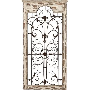 Deco 79 55956 Wood Metal Wall Deco, 51"H x 27"W, White