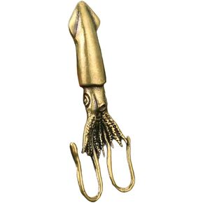 FOMIYES Home Decor Brass Squid Figurine Vintage Squid Ornament Sea Animal Statue Chinese Fengshui Sculpture Collectibles Wealth Statue for Home Office Table Decor Ocean Decor
