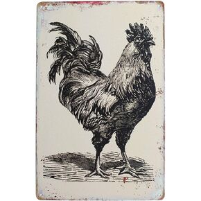 Warning This Property is Protected by Highly Trained Chickens Funny Vintage Metal Tin Sign Rural Retro Rooster Plaque Farm Home Wall Decor (Warning Chickens) in Saudi Arabia