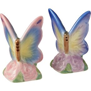 Cosmos Gifts 20785 Fine Porcelain Butterfly Salt and Pepper Shakers Set, 3" H