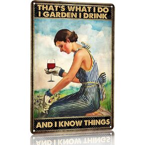 Bestylez Gardening Gifts Vintage Gardening Tin Sign That's What I Do I Garden Sign for Home Garden Greenhouse Living Room Bedroom Outdoor Decor 8X12 Inch (3166)