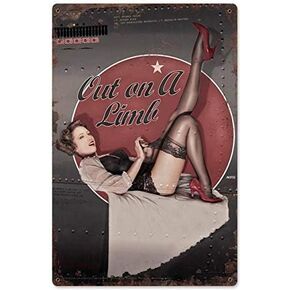 AMELIA SHARPE Vintage Style Metal Tin Sign 8x12inch Pin Up Girl Military Aviation Nose Art Veteran WWII Airplane Metal Tin Sign Home Kitchen Cafe Office Wall Decor