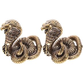 Alipis Brass Snake Statue, 2pcs Chinese Zodiac Snake Figurine Snake Sculpture Chinese Feng Shui Ornament Tea Pet 2025 Year of The Snake in Saudi Arabia