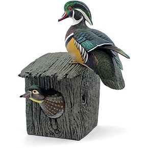 Wild Wings Nesting Wood Duck Pair Sculpture by Sam Nottleman