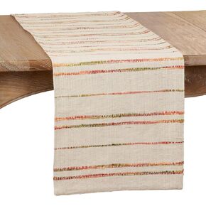 SARO LIFESTYLE Amelie Collection Woven Line Table Runner, 16" x 72", Natural