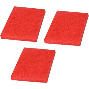 uxcell 3pcs Scouring Pad Non-Scratch Scouring Sponge Scrub Pads 6"x4" For Scouring Kitchen, Dishwashing, Red