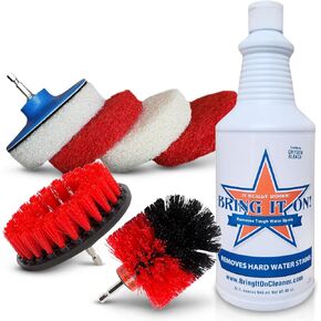 Water Spot Remover, Plus Drill Brushes and Pads, Home Deep Cleaning Kit for Kitchen and Bathroom, Clean Tile and Grout, Cleaning Brush for Drill, Drill Scrub Brush, Drill Brush Attachment