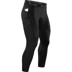 Runhit Mens Compression Pants Running Tights Pockets Sports Leggings Spandex Workout Cycling Athletic Thermal in Kuwait