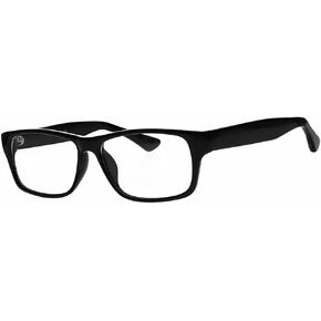 Real Glass Reading Glasses with Clear Real Glass Lenses in Geek Style Frame Available in Reading Magnification +0.25 to +3.00 (2.00)
