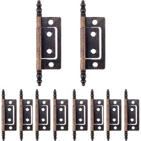 T Tulead Non-Mortise Hinges Door Hinges Iron Butt Hinge Cabinet Hinges 3.26"×0.94" Brown Decorative Hinges Pack of 10 with Mounting Screws in Kuwait