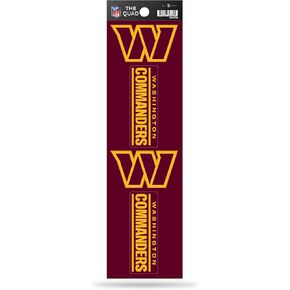 Rico Industries NFL Football Washington Commanders 3" x 12" Quad Decal - (4) Decals, White