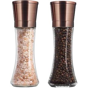 Salt and Pepper Grinder - Premium Stainless Steel Salt and Pepper Mill with Adjustable Coarseness - Salt Grinder and Pepper Shaker Mill Set of 2