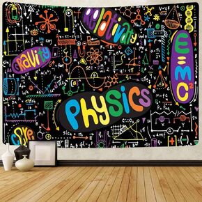 FEASRT Mathematics Classroom Tapestry Physics Equation Tapestries Wall Hanging for Living Room Bedroom Dorm Home Decor Banner 80×60 Inches GTQQAY43
