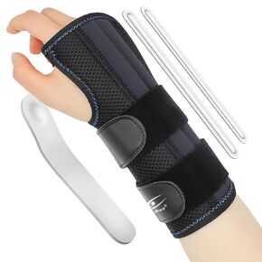HiRui Wrist Brace for Carpal Tunnel Arthritis, Wrist Support with Splints Compression Hand Support for Tendonitis Sprain, Fits Day&Night Sleep Support, Adjustable (Medium, Right Hand (Pack of 1))