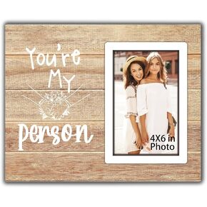 Best Friends Picture Frame Gift - Friend Birthday Gifts for Women, BFF, Best friend, You're My Person Gifts Besties - Long Distance Friendship Gifts for Soul Sisters, Big Sis - 4x6 Inches Cute Photo