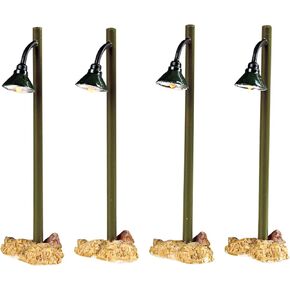 2005 Rustic Street Lamps Lighted Village Accessories Set of 4