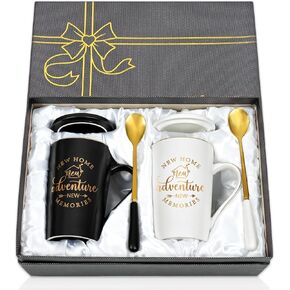 House Warming Presents for New Home, New Home Gifts for Home, New Home New Adventure Coffee Mug Set, Housewarming Gifts for Women Guys Couple, First Home Gifts, New Home Gift Ideas, Couple Gifts 14 Oz