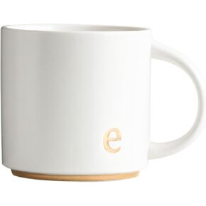 COLLECTIVE HOME - Monogram Ceramic Mugs, 15 oz Golden Initial Coffee Cups, Elegant Alphabet Tea Mugs, Elegant Personalized Mug with Gift Box, Luxurious Cups for Office and Home (m)