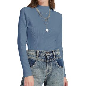 Womens Mock Turtleneck Shirts Long Sleeve Fall Winter Base Layer Tops Soft Thermal Undershirts