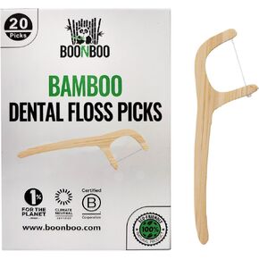 Bamboo Dental Floss Picks, 20 Counts