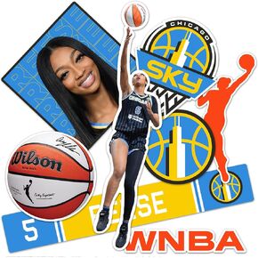 Desert Cactus Angel Reese Chicago Sky WNBA Women's National Basketball Association Officially Licensed Sticker Vinyl Decal Laptop Water Bottle Car Scrapbook (P2)