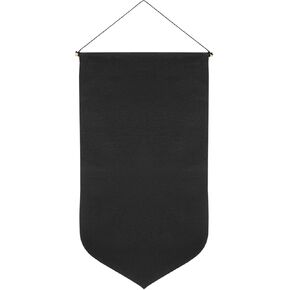 PATIKIL Enamel Pin Display Banner, 21" Length Canvas Blank Holder Board Wall Hanging for Trading Badge Flag Collection Organizer Book Collector Case Pennant Felt Bag Box, Black