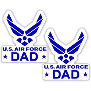 Air Force Dad Emblem Vinyl Decal Sticker (2 Pack!!!) | Tumbler Coffee and Insulated Cups | Decals Only! Cup not Included! | Blue on White | 2-3 X 2.9 inch |KCD1806BL