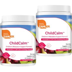 Zahler ChildCalm, Kosher Fruit Punch Chewable Magnesium for Kids - Natural Calm, Mood Support, and Relaxation - Calming Kids Magnesium Supplement Childrens Magnesium, (2 Pack)
