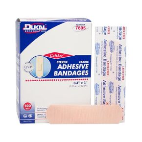 Dukal 7605 Bandage, Fabric, Adhesive, Sterile, 3/4" x 3", Pack of 2400