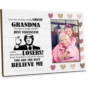 Great Grandma Picture Frames Plaque Wood Photo Frame You're Really Great Grandma Funny Trump Grandma Gifts Grandmother Gifts New Grandma Gifts First Time Grandmother Tabletop Picture Frame - Jk0286