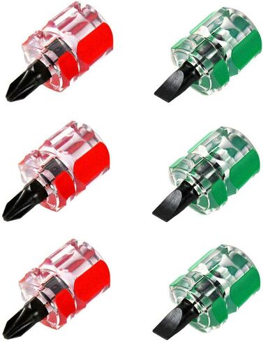 6-Pieces Mini Short Screwdrivers, Stubby Phillips Slotted Star-Head Micro Screwdriver for Split Car Fender Repair in Kuwait