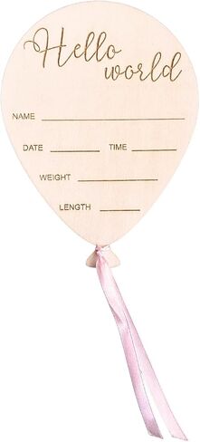 Hello World Birth Announcement Sign for Hospital Girl Balloon Newborn Sign in Saudi Arabia