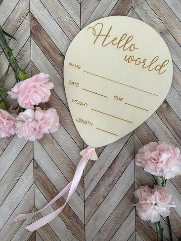 Hello World Birth Announcement Sign for Hospital Girl Balloon Newborn Sign in Saudi Arabia