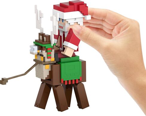Mattel Minecraft Advent Calendar، شخصيات مجسمة بمقياس 3.25 بوصة بما في ذلك سانتا و17 ملحقًا و4 ملصقات، تصميم منقطة in Saudi Arabia
