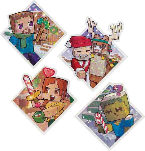 Mattel Minecraft Advent Calendar، شخصيات مجسمة بمقياس 3.25 بوصة بما في ذلك سانتا و17 ملحقًا و4 ملصقات، تصميم منقطة in Saudi Arabia