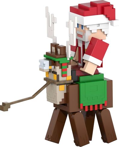 Mattel Minecraft Advent Calendar، شخصيات مجسمة بمقياس 3.25 بوصة بما في ذلك سانتا و17 ملحقًا و4 ملصقات، تصميم منقطة in Saudi Arabia