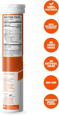 FAST&UP Vitamin C, Vitamin D3 & Zinc -Complete Immunity Support- 20 Effervescent Tablets - One Daily - Orange Flavour in Kuwait