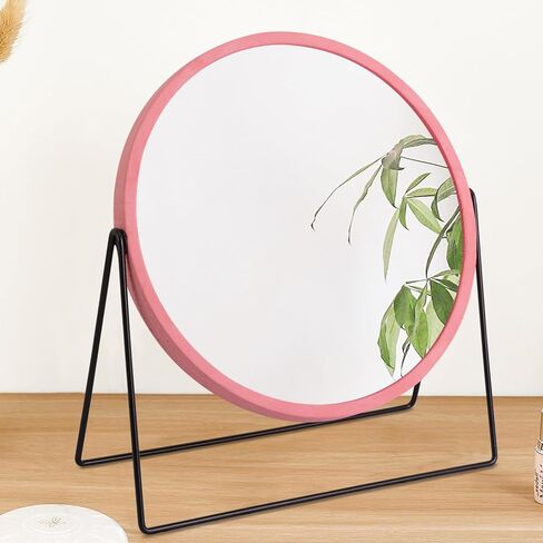 مرآة مكتب مرآة مكياج فانيتي جدار خشبي أبيض ريفي أو سطح الطاولة 9 بوصات مرآة مكياج لغرفة النوم والمزرعة وغرفة النوم وغرفة المعيشة والحمام in Kuwait