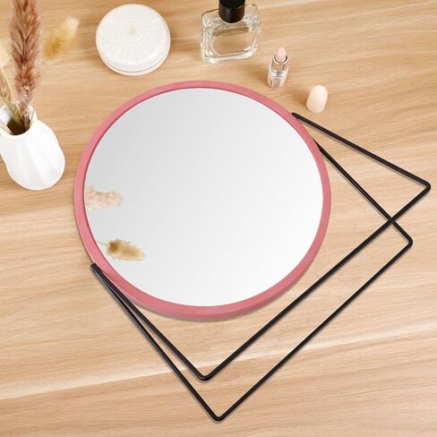 مرآة مكتب مرآة مكياج فانيتي جدار خشبي أبيض ريفي أو سطح الطاولة 9 بوصات مرآة مكياج لغرفة النوم والمزرعة وغرفة النوم وغرفة المعيشة والحمام in Kuwait