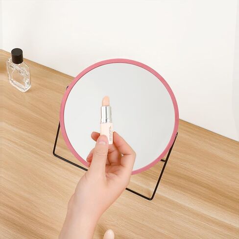 مرآة مكتب مرآة مكياج فانيتي جدار خشبي أبيض ريفي أو سطح الطاولة 9 بوصات مرآة مكياج لغرفة النوم والمزرعة وغرفة النوم وغرفة المعيشة والحمام in Kuwait