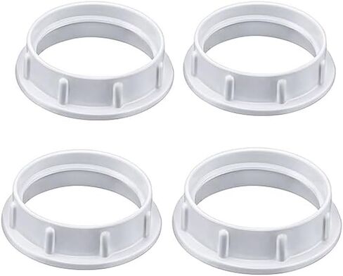 حلقات تظليل مقبس الضوء، حلقة مقبس ملولبة من الألومنيوم لمقابس E26 ذات القاعدة المتوسطة، حلقات الاحتفاظ لظلال المصابيح الزجاجية/تركيبات الإضاءة (4 عبوات من اللون الأبيض، لقطر الخيط 1-1/2 بوصة) in Kuwait