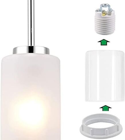 حلقات تظليل مقبس الضوء، حلقة مقبس ملولبة من الألومنيوم لمقابس E26 ذات القاعدة المتوسطة، حلقات الاحتفاظ لظلال المصابيح الزجاجية/تركيبات الإضاءة (4 عبوات من اللون الأبيض، لقطر الخيط 1-1/2 بوصة) in Kuwait