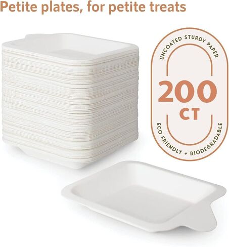 Upper Midland Products Small Paper Plates 4 Inch - 4 Inch Paper Dessert Plates Biodegradable | White (White - 100) in Kuwait