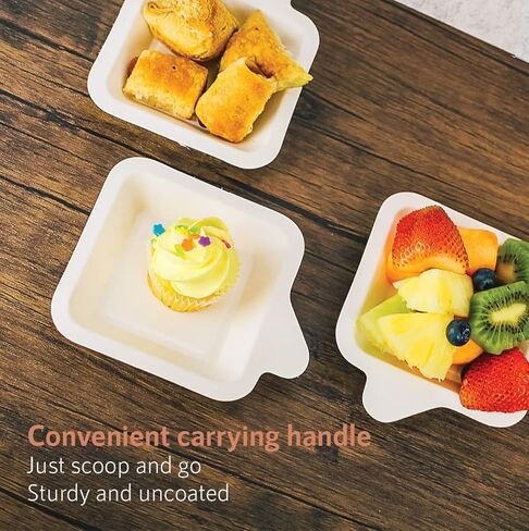 Upper Midland Products Small Paper Plates 4 Inch - 4 Inch Paper Dessert Plates Biodegradable | White (White - 100) in Kuwait