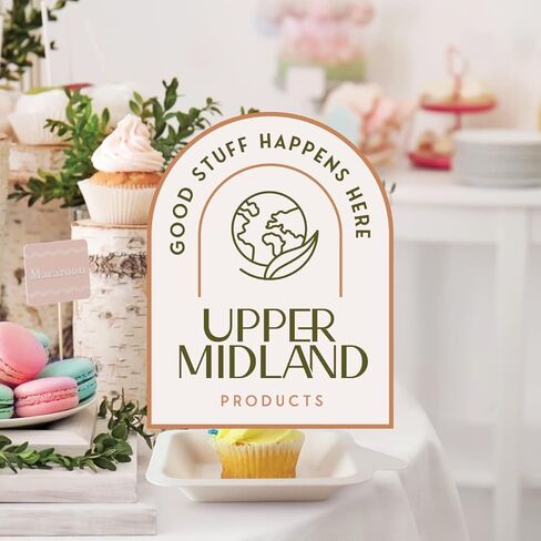 Upper Midland Products Small Paper Plates 4 Inch - 4 Inch Paper Dessert Plates Biodegradable | White (White - 100) in Kuwait