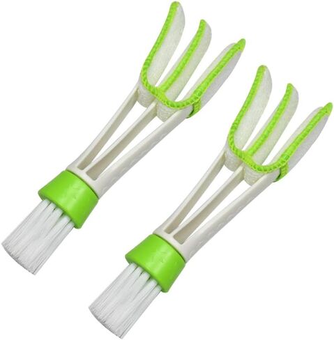 Multifunction Cleaning Brush for Car Air Vent - 2 Microfiber Sleeves Blinds Cleaner Tools for Keyboard Window Leaves Blinds Shutter 2 Pack in Saudi Arabia